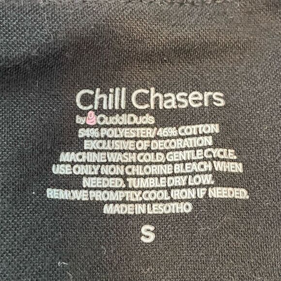 Cuddl Duds Chill Chasers Softwear Stretch Top Black Base Layer Long Sleeve V-Nec - Picture 4 of 6